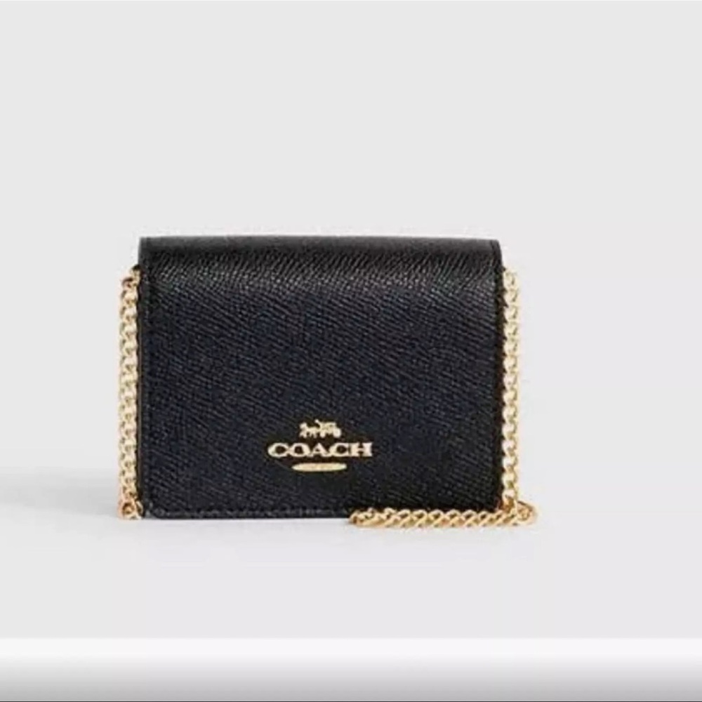 Never used mini black Coach on chain (original chain.) - Picture 5 of 6